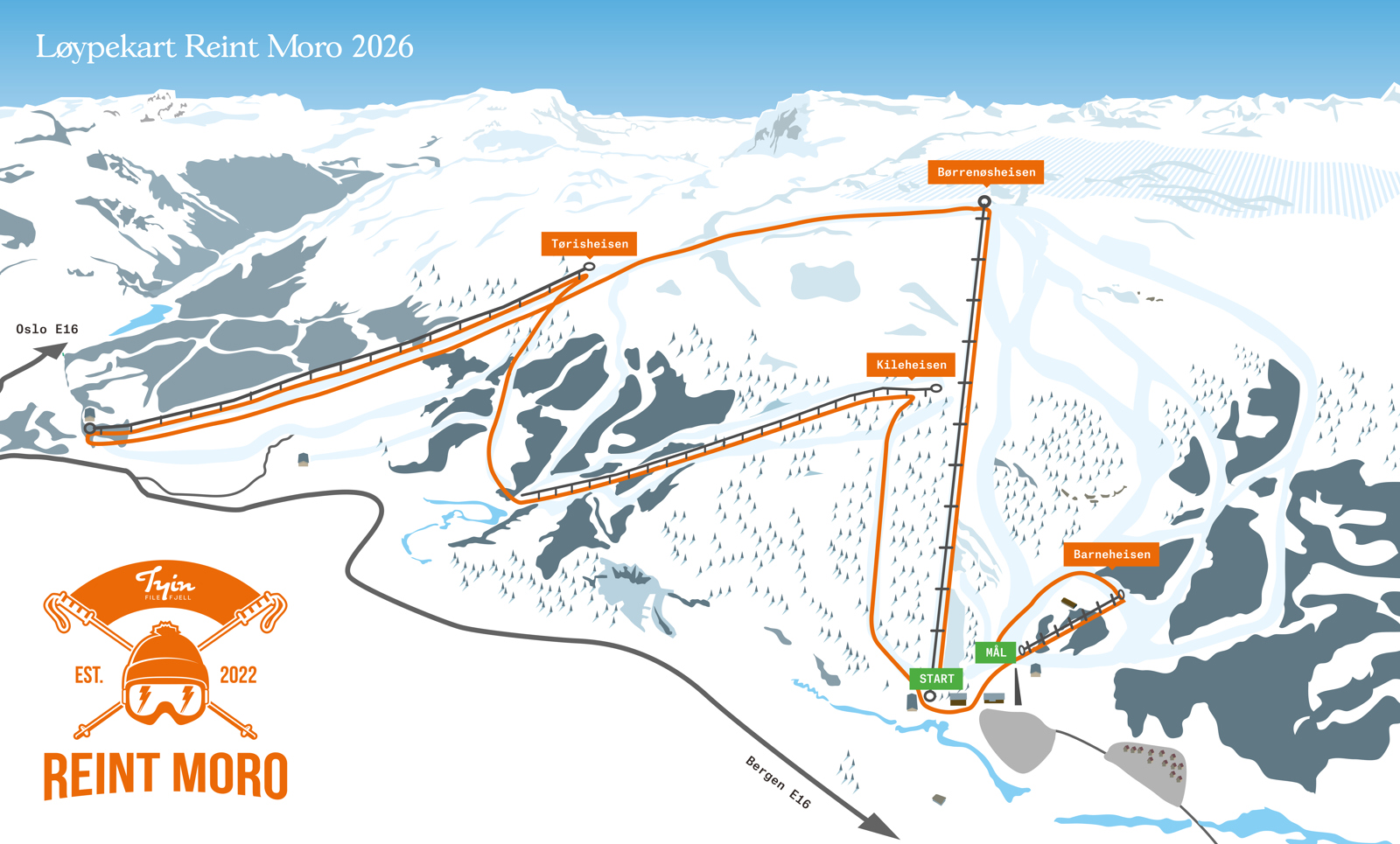 Løypekart Reint Moro