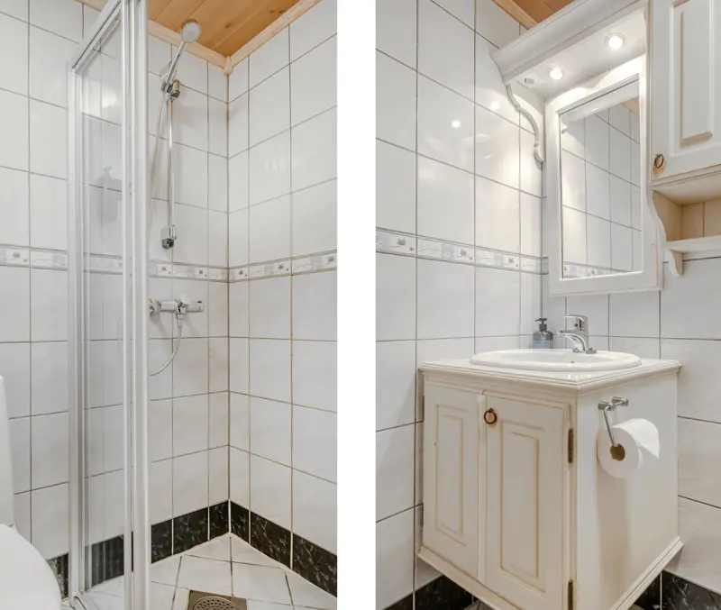 Bathroom in the apartments at Filefjellstuene