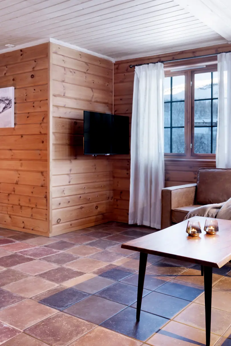 Interior design of living room in apartment at Filefjellstuene