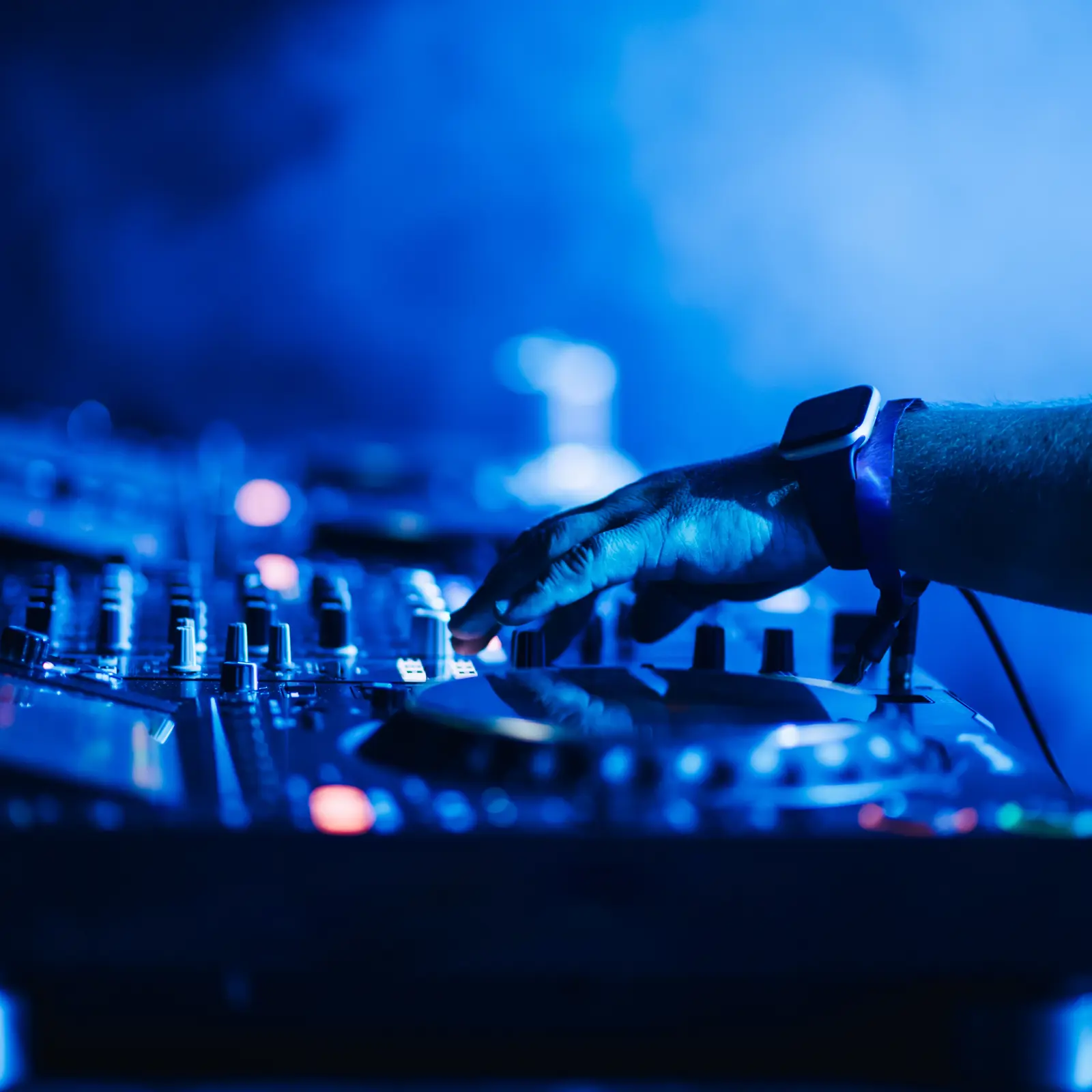 Close Up Of A Dj Hand On A Mixing Console On A Per 2026 01 09 11 08 48 Utc