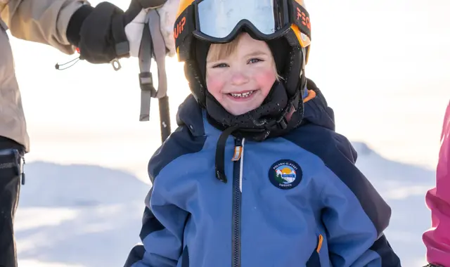Close-up of children on the ski slope