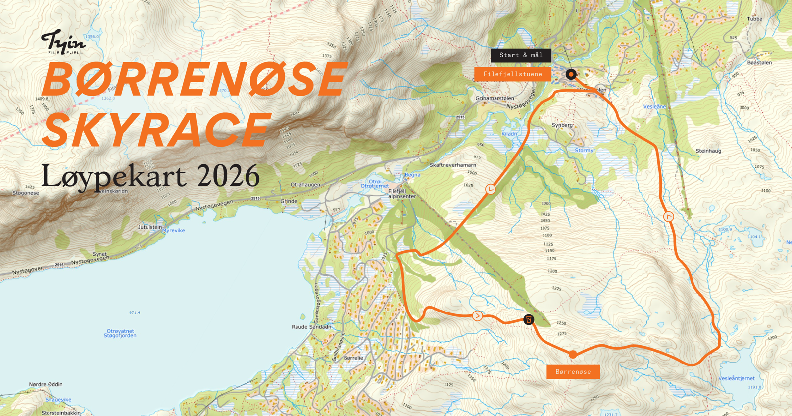 Løypekart Børrenøse Skyrace 2026