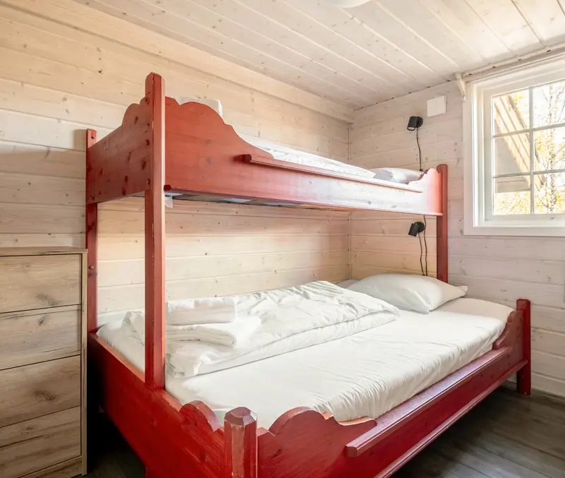 Bedrooms in the terraced cabins at Filefjellstuene