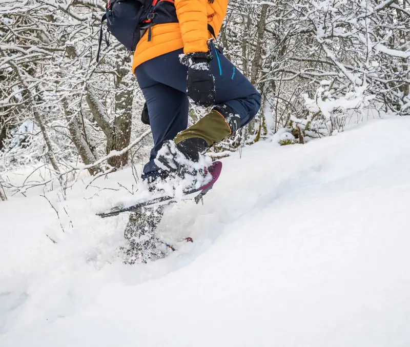 Close-up of snowshoes on Tyin Filefjell