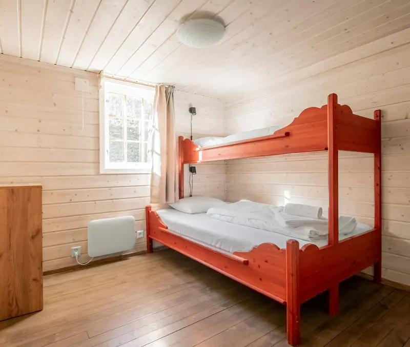 Bedrooms in the terraced cabins at Filefjellstuene