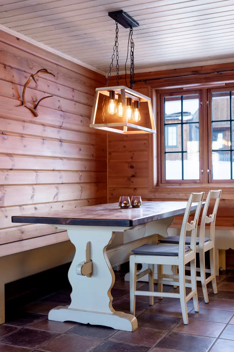 Interior design of kitchen in apartment at Filefjellstuene